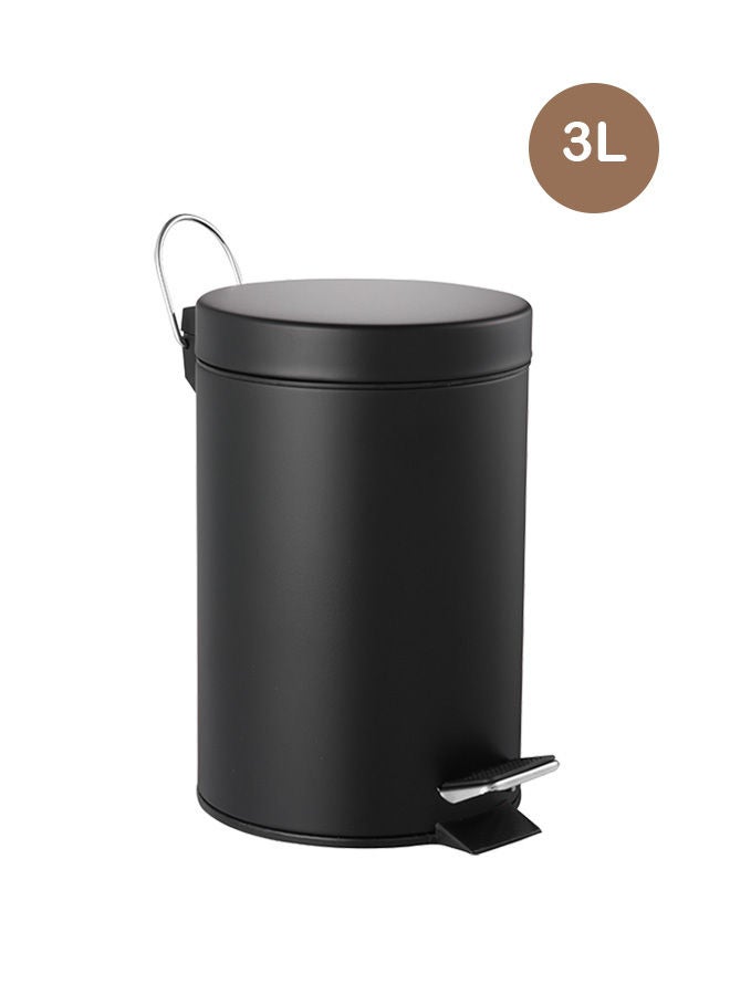 تراست سلة مهملات من الفولاذ المقاوم للصدأ سعة 3 لتر – لون أسود، مقاومة لبصمات الأصابع مع غطاء إغلاق ناعم - Image 1